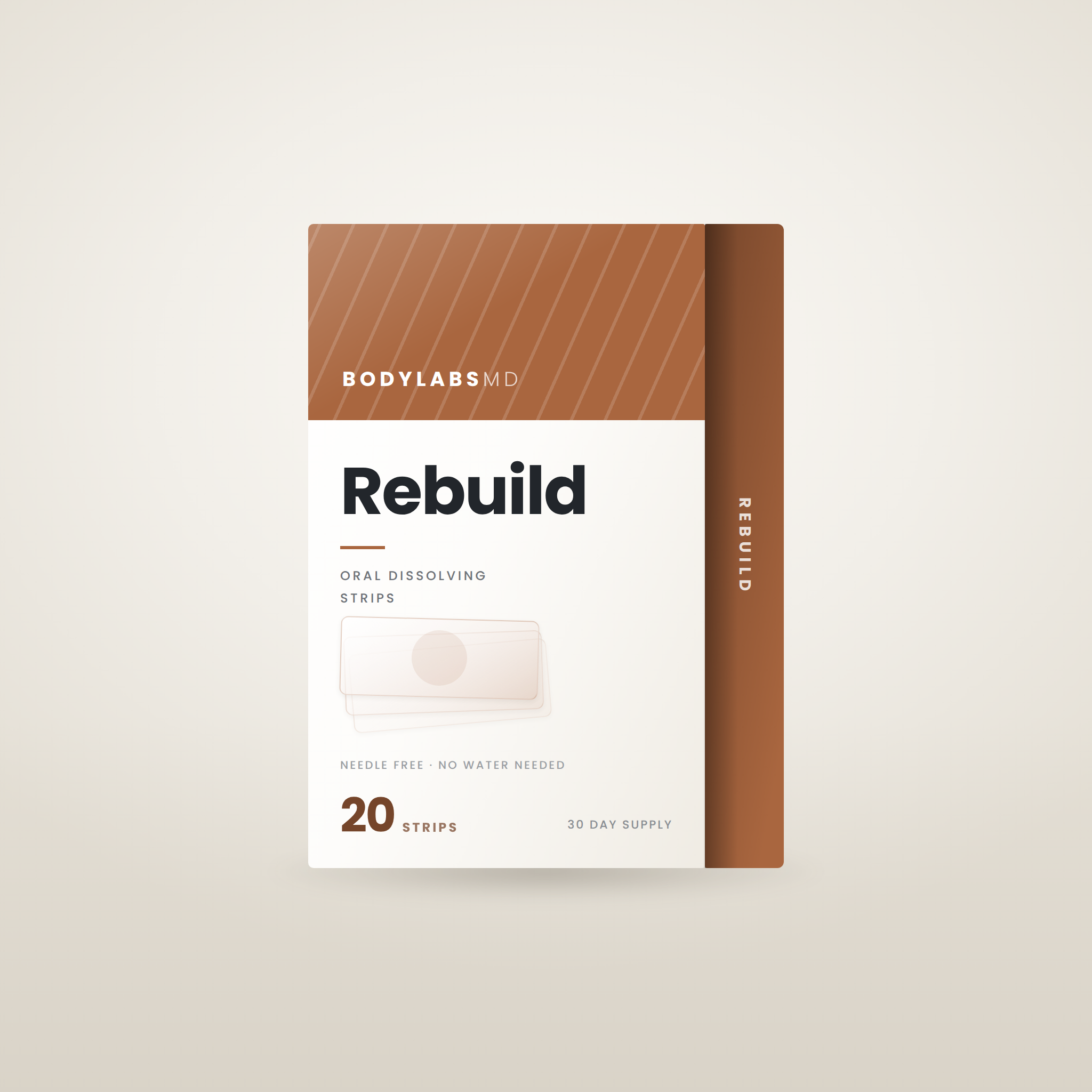 Rebuild oral dissolving strips by BodyLabsMD, 20 count box